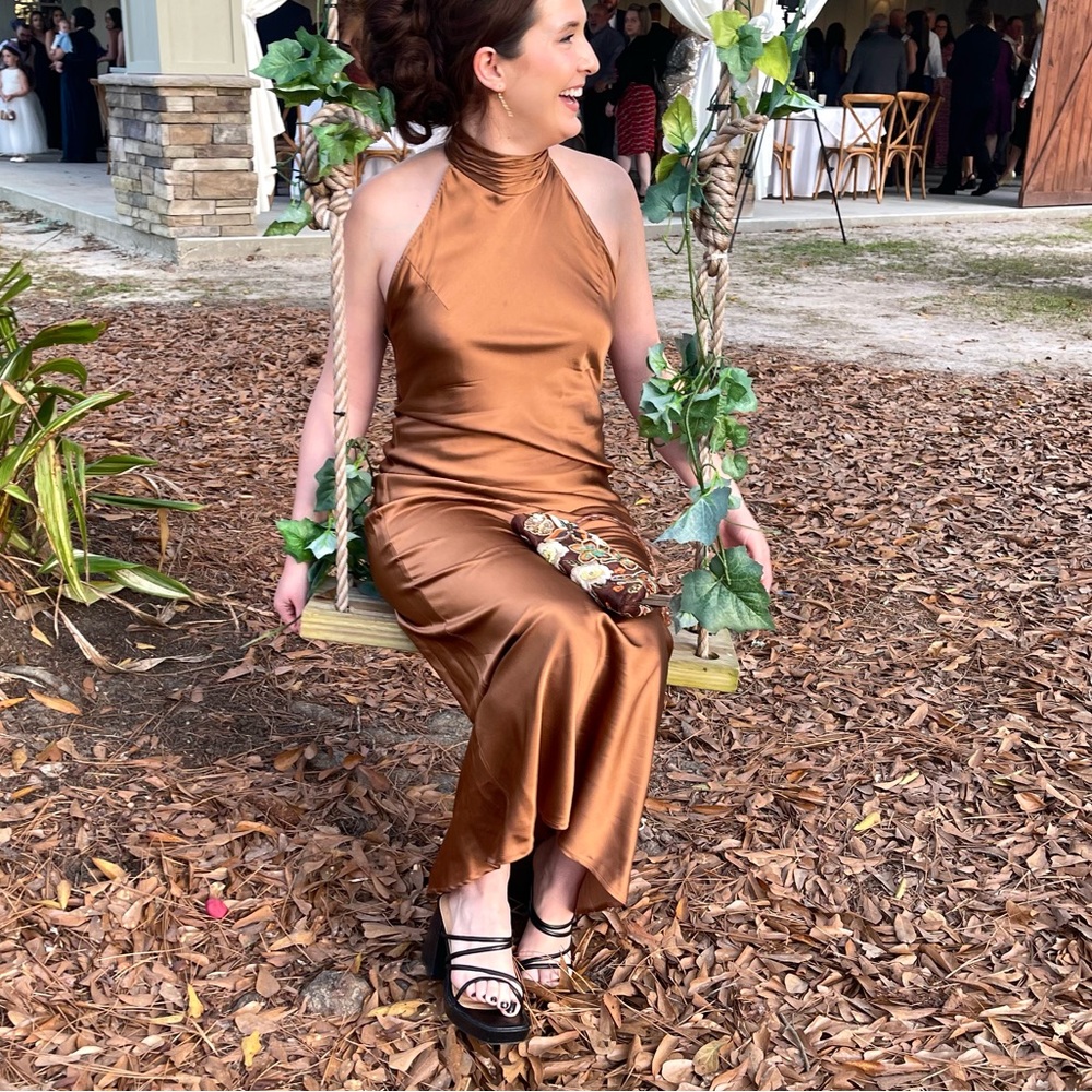 Silk Maison Halter Cocktail dress 100% silk